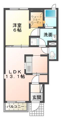 アビタシオン(1LDK/1階)の間取り写真