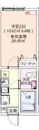 ノアズヒヨシクレスト(1K/2階)の間取り写真