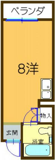 セルシオI(ワンルーム/4階)の間取り写真