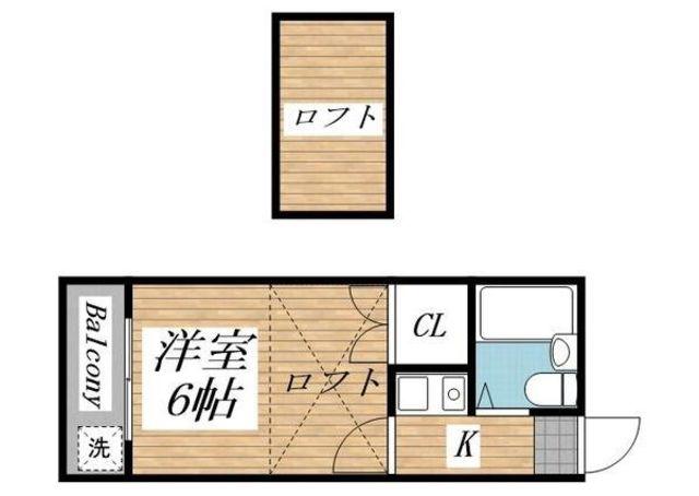 ゼフィランサス橋本(1K/2階)の間取り写真
