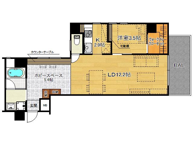 ROOM‐SOAR御所西(1SLDK/1階)の間取り写真