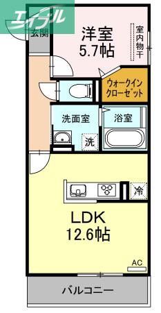 エトワール(1LDK/2階)の間取り写真