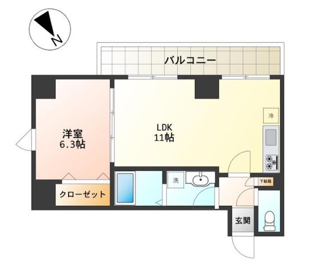 リベール西片(1LDK/5階)の間取り写真