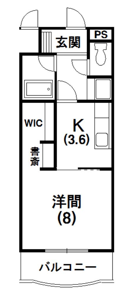 あぷと長坂(1K/3階)の間取り写真