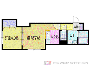 小樽駅前プレジデント(1DK/5階)の間取り写真