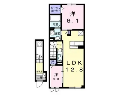ラ メール カルム II(2LDK/2階)の間取り写真