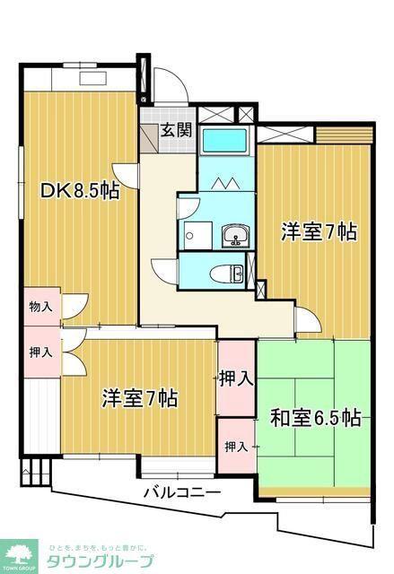加藤コーポ(3DK/1階)の間取り写真