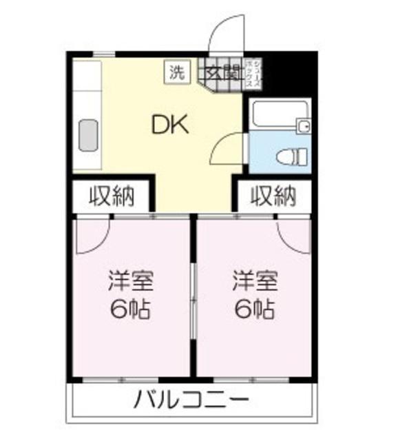 青葉ハイツB(2DK/4階)の間取り写真