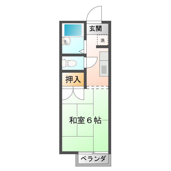 ポイント33(1K/1階)の間取り写真