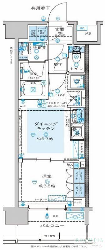 サンクレイドル川口並木(1DK/2階)の間取り写真