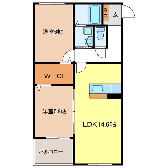 樽見鉄道 北方真桑駅 徒歩29分 3階建 築16年(2LDK/1階)の間取り写真