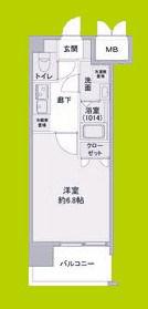 LIVE FLAT TSUKAMOTO(1K/5階)の間取り写真