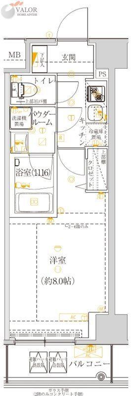 MAXIV王子トラディス(1K/4階)の間取り写真