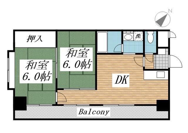 プレアール金田(2DK/3階)の間取り写真