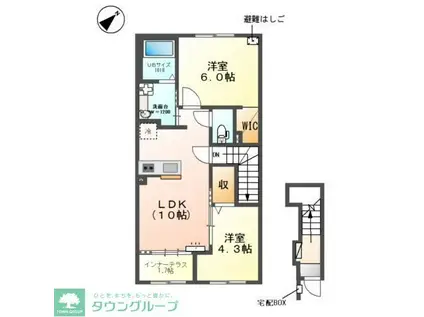メルヴェール(2LDK/2階)の間取り写真