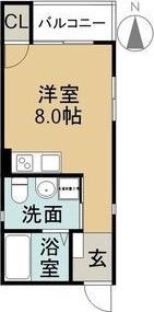 名鉄常滑線 柴田駅 徒歩5分 3階建 築12年(ワンルーム/3階)の間取り写真