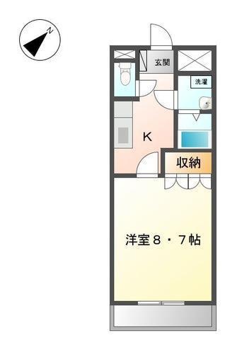 シャイン扇台(1K/2階)の間取り写真