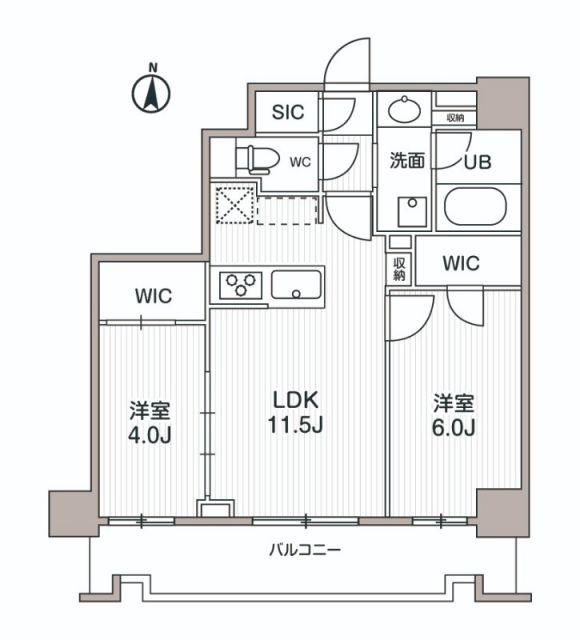 シーズンフラッツ両国サウス(2LDK/7階)の間取り写真