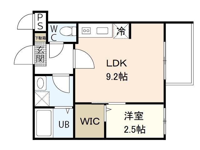 スマイルレジデンス廿日市本町(1LDK/2階)の間取り写真
