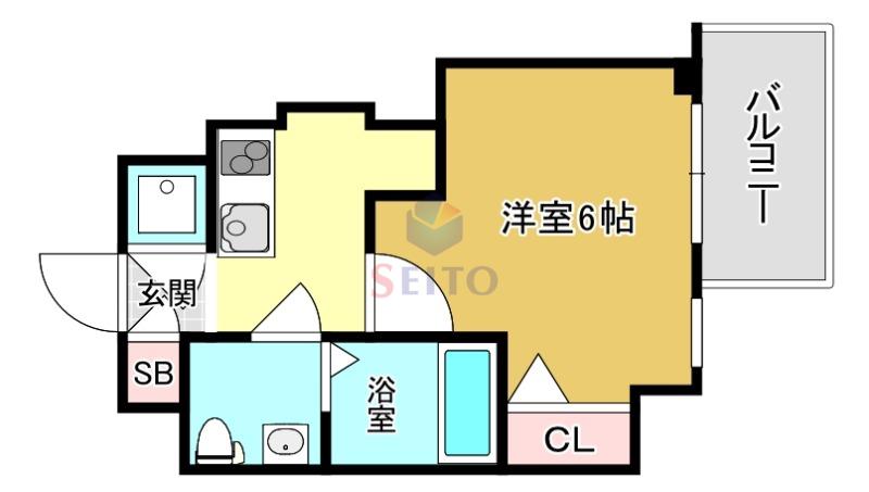エスリード江坂グランツ(1K/10階)の間取り写真