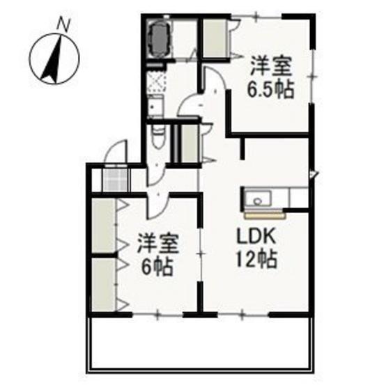 グリフィンドール B(2LDK/1階)の間取り写真