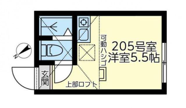 ユナイト星川ジェフリー(ワンルーム/2階)の間取り写真