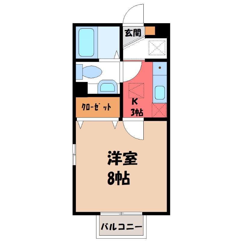 Gフォレスト(1K/1階)の間取り写真