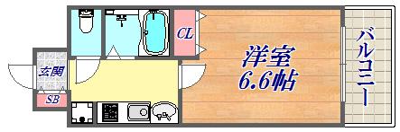 エステムコート三宮イーストⅡリベルテ(1K/5階)の間取り写真