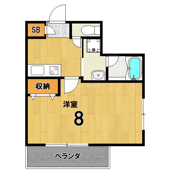 SUCCEED堀川一条(1K/4階)の間取り写真