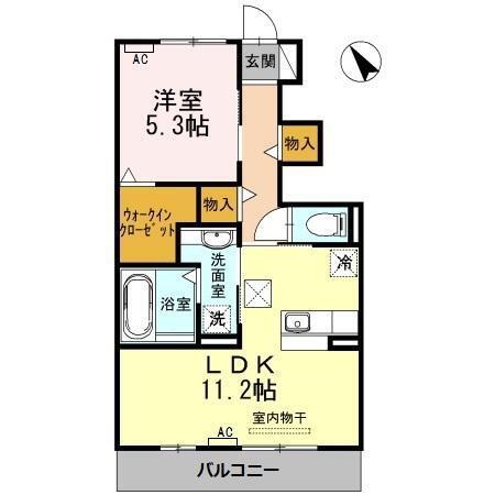 フローラ(1LDK/1階)の間取り写真