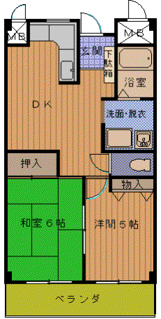 パークレジデンス(2DK/2階)の間取り写真
