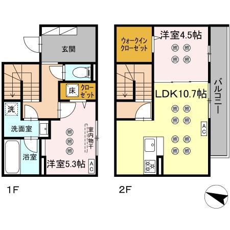 E・VIRGO(2LDK/1階)の間取り写真