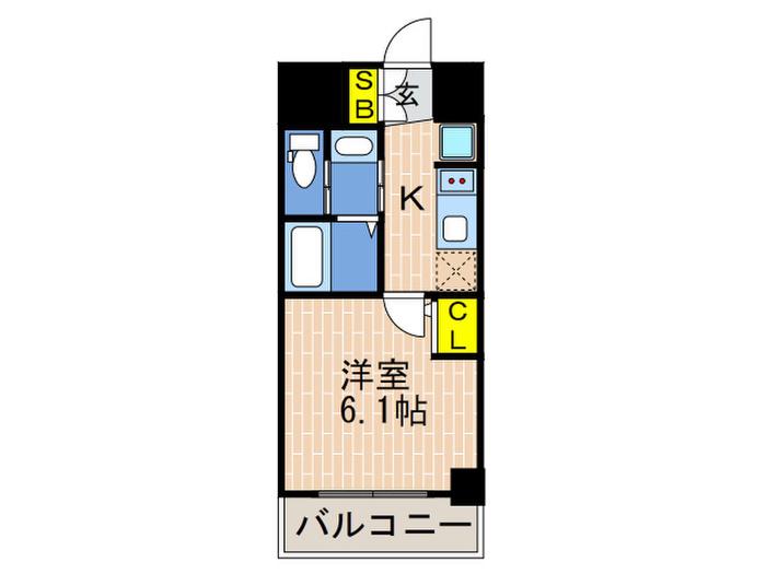 EC神戸元町IIRESERVE(1K/2階)の間取り写真