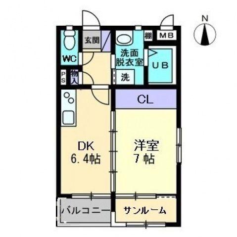 LUONTO KITACHO(1DK/3階)の間取り写真
