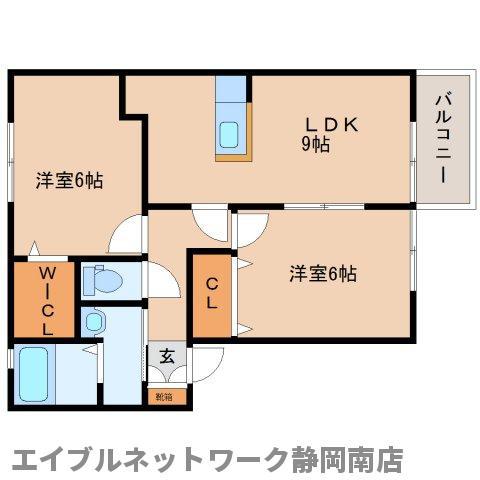 サンビレッジ D(2LDK/1階)の間取り写真