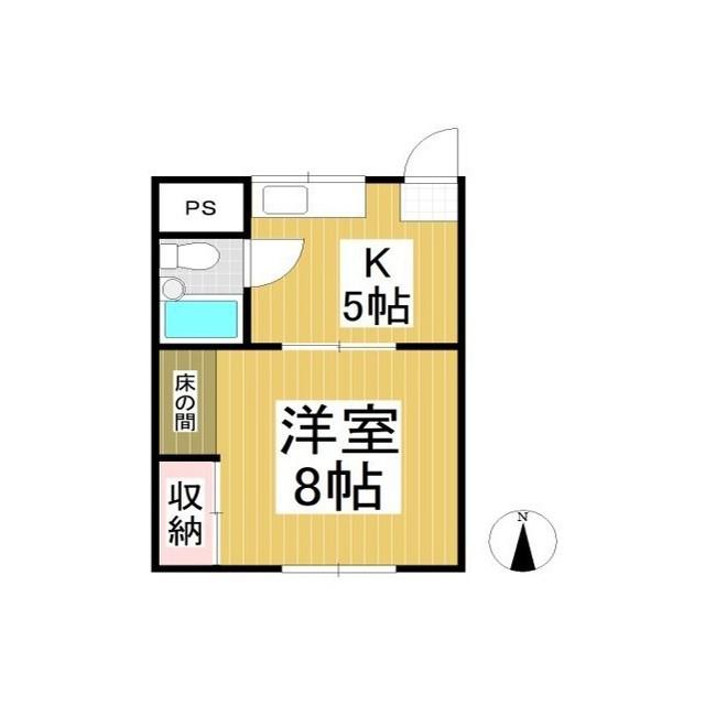 山好ハイツ(1K/2階)の間取り写真
