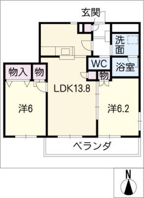 メゾンプランドール(2LDK/1階)の間取り写真