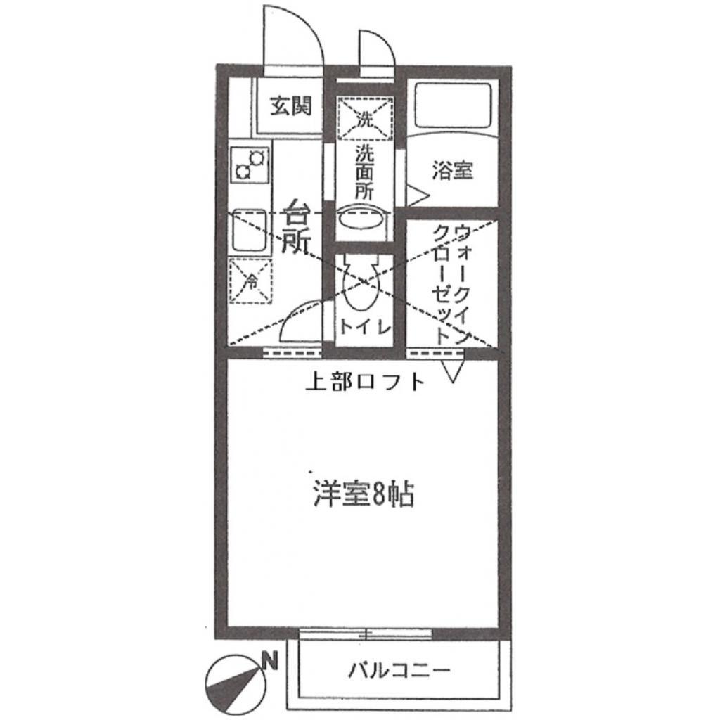 エメフルーヴII(ワンルーム/2階)の間取り写真