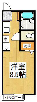 ステップ26(ワンルーム/1階)の間取り写真