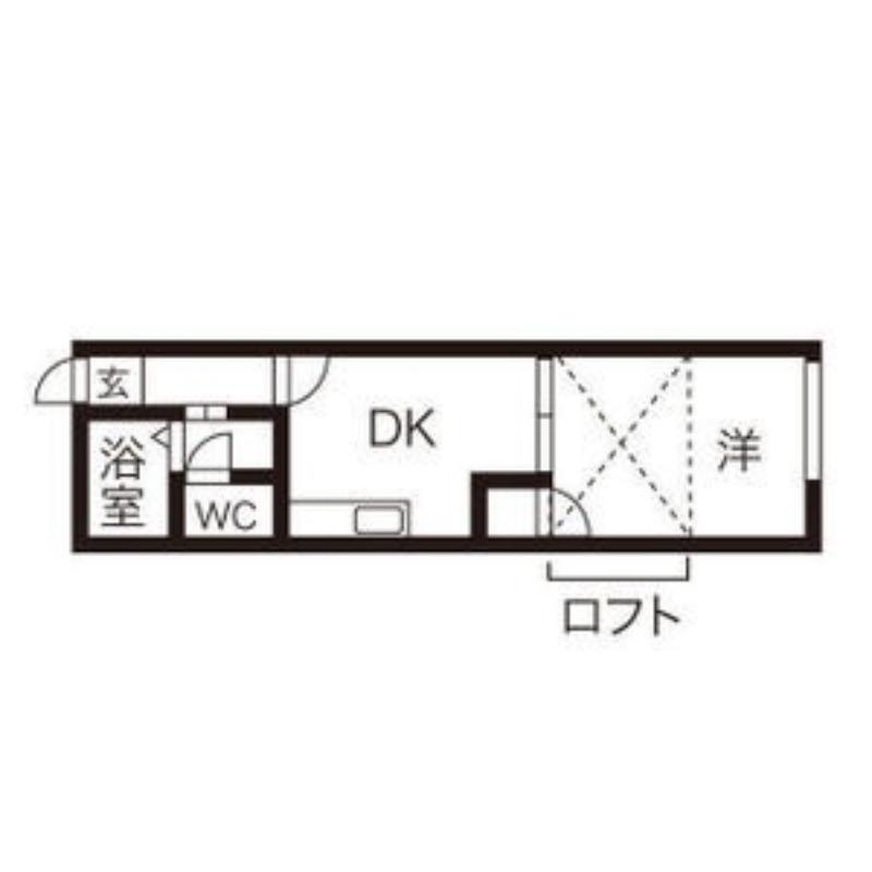 カスティーロ月寒東(1DK/2階)の間取り写真