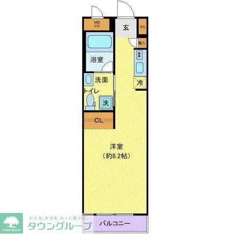 ブルーノコート蒲田(ワンルーム/8階)の間取り写真