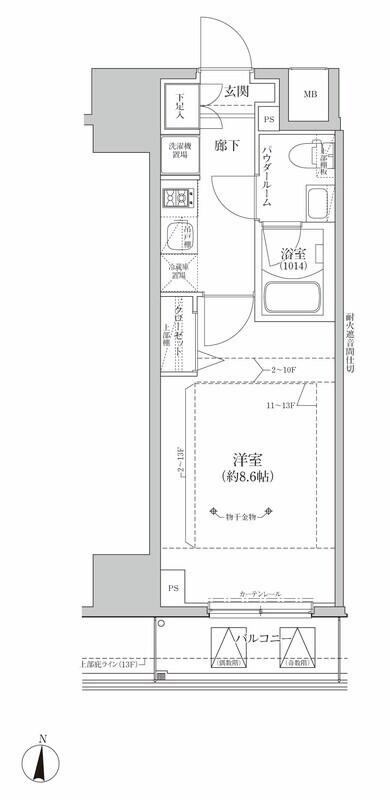 RELUXIA亀有(1K/4階)の間取り写真