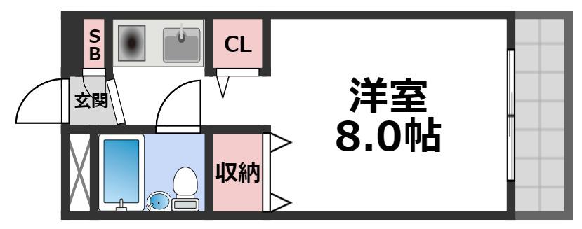 ラパンジール中川東(ワンルーム/4階)の間取り写真