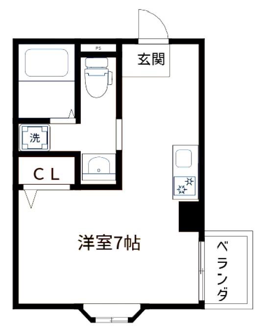 グランベール二号館(ワンルーム/3階)の間取り写真