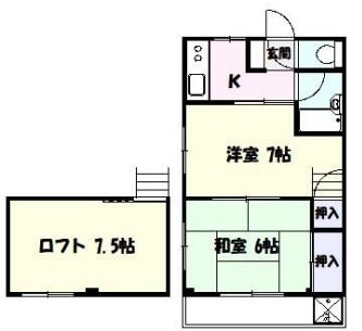 シティーリ高津(2K/2階)の間取り写真