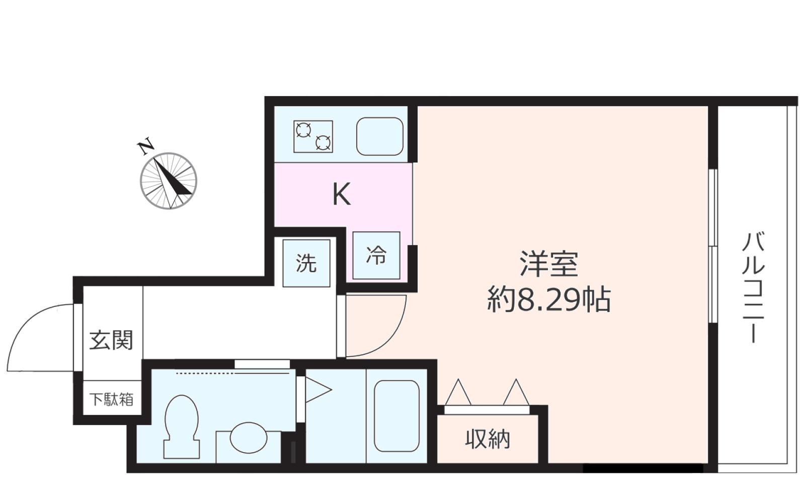 SANCTUAIRE赤羽(1K/2階)の間取り写真