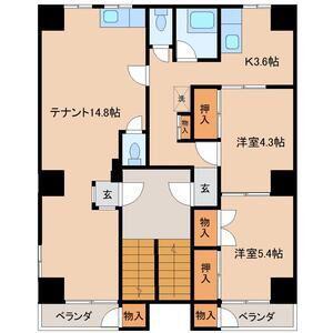 TAKEビル(2LDK/3階)の間取り写真