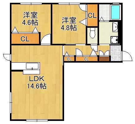 シャーメゾン泉台 (2LDK/1階)の間取り写真