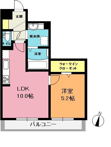 ロイヤルガーデン(1LDK/2階)の間取り写真