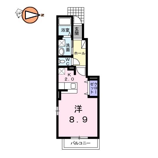 ＪＲ徳島線 鮎喰駅 徒歩12分 2階建 築16年(ワンルーム/1階)の間取り写真